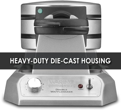 Waring Commercial WW200 Waffle Iron, 18x11x12, Silver