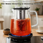 Load image into Gallery viewer, Aquach Glass Teapot with Removable Infuser - 57oz Borosilicate Tea Pot for Stovetop &amp; Cold Brew, Stainless Steel Filter for Loose Leaf/Iced Tea