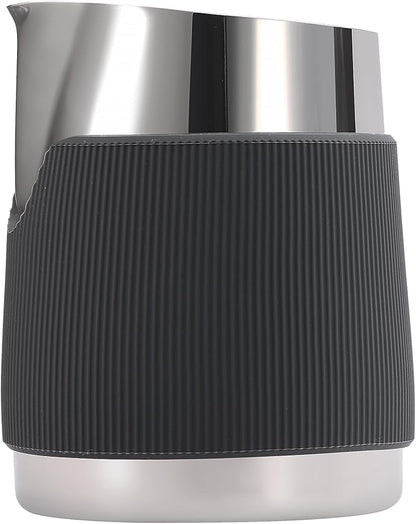 Normcore Handleless Milk Frothing Jug, Milk Pitcher 15.2 oz, Milk Frother Steamer Cup Stainless Steel Espresso Cup, Round Spout, Silver, 450 ml