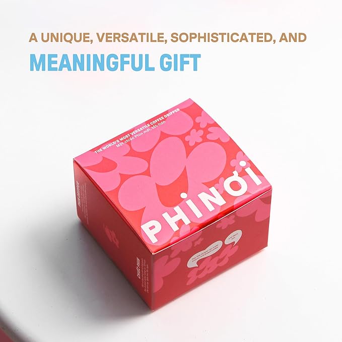 [Holiday Gift] Vietnamese Phin Filter, Plastic Reusable Pour Over Coffee Dripper, Single Cup Coffee Filter with Flower Design for Manual Brewing, Gift for Christmas Thankgiving (Blue)