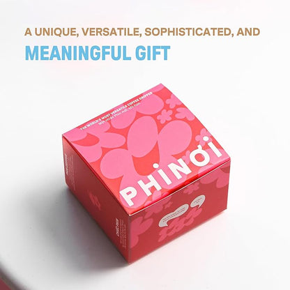 [Holiday Gift] Vietnamese Phin Filter, Plastic Reusable Pour Over Coffee Dripper, Single Cup Coffee Filter with Flower Design for Manual Brewing, Gift for Christmas Thankgiving (Blue)