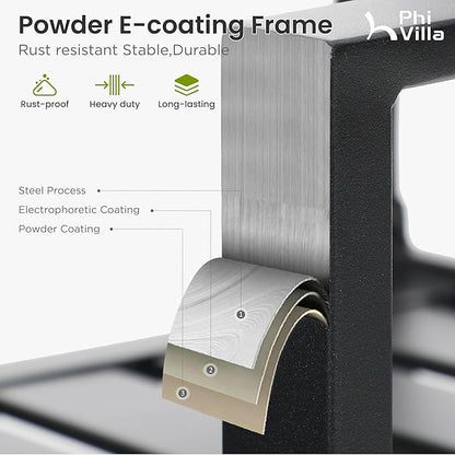 PHI VILLA Patio Swivel Dining Chairs Set of 2, Outdoor Chair with Cushions, Patio Furniture Chair with Armrest, Black