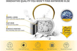 Load image into Gallery viewer, Tea Kettle, TOPTIER Japanese Cast Iron Teapot with Stainless Steel Infuser, Cast Iron Tea Kettle Stovetop Safe, Wave Design Tea Pot Coated with Enameled Interior for 30 Ounce (900 ml), White