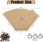 Load image into Gallery viewer, 400 Count Cone Coffee Filters #2, 2 Coffee Filters Unbleached Natural Brown Disposable Coffee Filter Compatible with Pour Over and Drip Coffee Maker