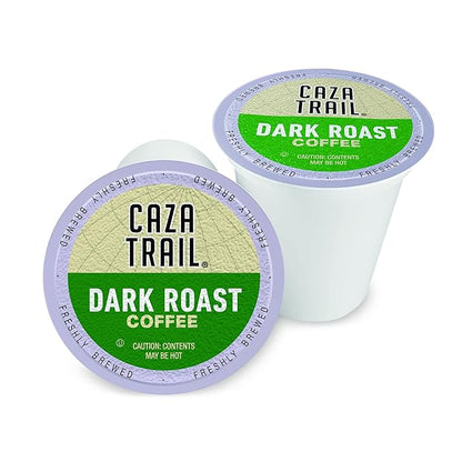 Caza Trail Coffee Pods, Dark Roast, Single Serve (Pack of 100) (Packaging May Vary)