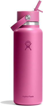 Load image into Gallery viewer, Hydro Flask Water Bottle - Insulated Stainless Steel - Wide Mouth Flex Straw Lid, Non Spill, Leakproof and Refillable in 40 Oz Reef Pink