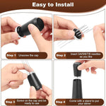 Load image into Gallery viewer, WDT Espresso Distribution Tool, 0.35mm 8 Needle Coffee Stirrer with 8 Extra Needles, 304 Stainless Steel, Aluminum Alloy Handle with Stand, Barista Espresso Whisk Tool (Metal Black)