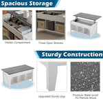 Load image into Gallery viewer, VINGLI Lift Top Coffee Table, Charcoal Top with White Frame, Farmhouse Cross-Sided Design, with Storage Shelf/Hidden Compartment, Gas Lift Mesa De Centro para Sala Pop Up Coffee Table