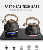 Load image into Gallery viewer, POLIVIAR Tea Kettle, Iron Grey Tea Pot Stovetop, 2.7 Quart Loud Whistling Coffee and Teapot, Food Grade Stainless Steel for Anti-Hot Handle and No-Rust, Suitable for All Heat Sources (JX2020-RB30)