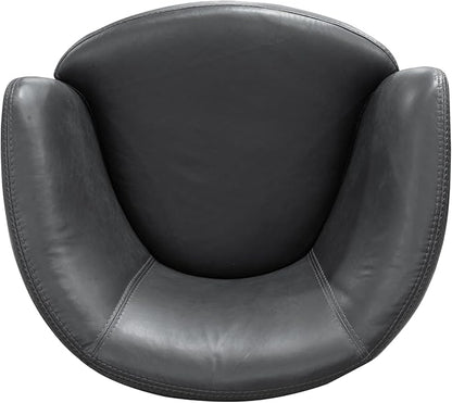 Parker Living Barolo - Vintage Slate 100% Italian Leather Swivel Club Chair