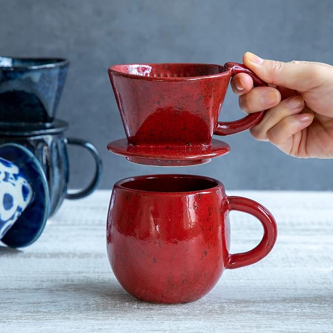 Red Chrome Ceramic Coffee Dripper