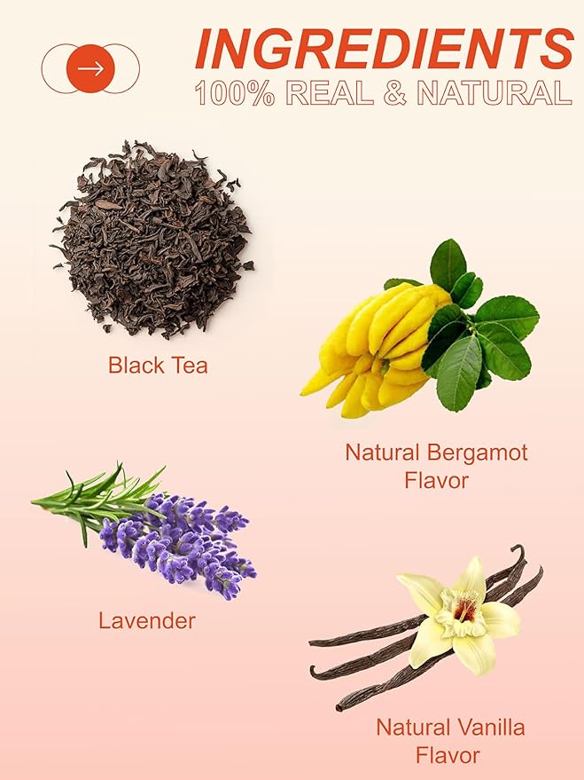 TeeLux Paris Breakfast Tea Bags, Blend Black Tea with Natural Vanilla & Bergamot Flavor, Robust & Smooth Taste, 100 Count