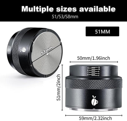 Espresso Tamper 51mm, Adjustable Depth Coffee Tamper with Calibrated Spring Loaded, 304 Stainless Steel Palm Tamper Tool, fits 51mm Portafilter Basket (Black)