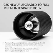 TIMEMORE Chestnut C2S Manual Coffee Grinder Stainless Steel S2C Conical Burr Coffee Grinder, Capacity 25g Hand Coffee Bean Grinder, Double Bearing Positioning, Black