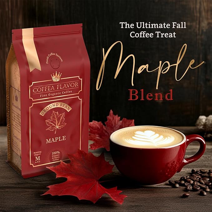Coffea Flavor Fine Organic Coffee - Maple Ground Coffee Medium Roast | 100% Arabica Coffee| Perfect for Espresso | USDA Certified Organic | Fair Trade | Grown and Roast in the Caribbean |16 Oz