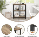 Load image into Gallery viewer, FOLUBAN Small Bookshelf and Bookcase, 3 Tier Open Book Shelf, Modern Metal and Wood Shelving Unit for Living Room Bedroom, Oak