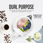 Load image into Gallery viewer, OVENTE Electric Kettle, 1.7L Double Wall Stainless Steel Insulated Water Boiler &amp; Heater for Coffee or Tea, 1100W Fast Boiling with Auto Shut-Off, Boil-Dry Protection &amp; Secure Locking Lid, White KD64W