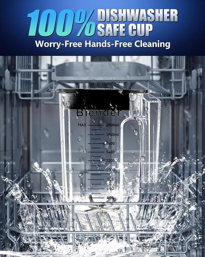 2025 Upgrade Commercial Blender | SGS German Super Motor 2500W| Dishwasher Safe | 6-Piece Japanese Blades, 3-Second Quick Ice Crushing | Quiet Blender for Juices and Smoothies, New