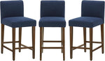 Load image into Gallery viewer, CHITA Counter Height Bar Stools Set of 3, 27" H Seat Height Upholstered Barstools, Fabric in Midnight Blue