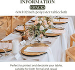Load image into Gallery viewer, 10 Pack Tablecloth Party, 60 x 102 Inch Polyester Rectangle Table Cloth, Wrinkle Resistant Washable Table Cover for Dining Table, Buffet Parties and Camping