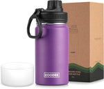 Load image into Gallery viewer, Koodee Small Water Bottle 12 oz Stainless Steel Vacuum Insulated Water Bottle for Back to School, Wide Mouth Flask with Leakproof Spout Lid(Purple)