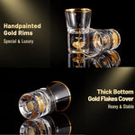 Load image into Gallery viewer, DUJUST Shot Glasses (1.5oz), Crystal Shot Glass Set Decorated with 24K Gold Leaf Flakes, Cool &amp; Cute Shot Cups, BPA-Free &amp; Lead-Free, Perfect for Décor &amp; Collection, Gift Choices - 6 pcs