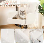 Load image into Gallery viewer, Flannel Office Chair Vanity Chair Comfy Home Office Desk Chairs with Lumbar Support, Modern Plush Fabric Desk Gold Legs Swivel Task for Home Office Bedroom Study White Upgraded Version