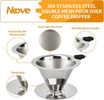 Load image into Gallery viewer, Pour Over Coffee Dripper Stainless Steel Reusable Filter Paperless Cone Coffee Maker Dripper for 1-2 Cup