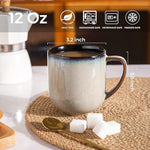 Load image into Gallery viewer, LERATIO 12OZ Ceramic Coffee Mugs Set of 6, Large Porcelain Coffee Cups With Large Handle For Latte,Cappuccino,Milk,Cocoa,|Dishwasher&amp;Microwave Safe Mug Sets,Ideal for Man,Woman,Dad, Mom