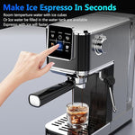 Load image into Gallery viewer, Espresso Machine 20 Bar,Touch Screen Espresso Maker with Steam Milk Frother,Stainless Steel Coffee Machine for Cappuccino Latte Americano Cold Brew,1350W Fast Heat Up System,Black