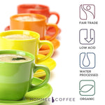 Load image into Gallery viewer, Mommee Coffee Quarter Caf Ground Low Acid Coffee - 100% Arabica Organic Coffee Beans with Smooth Caramel Flavor - Medium Grind for Drip, Reusable One Cup Filters - 11 oz