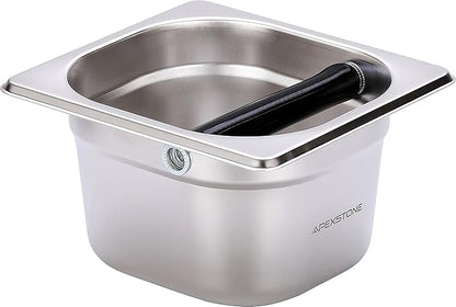 Coffee Knock Box Stainless Steel, Apexstone Espresso Knock Box Stainless Steel, Knock Box for Espresso Coffee Grounds, Knock Box Small