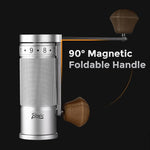 Load image into Gallery viewer, Bincoo Manual Coffee Grinder with Foldable Handle– External Setting Hand Coffee Grinder with Steel Burr,Compact and Portable for Home/Travel/Camping(Sliver)