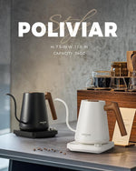 Load image into Gallery viewer, POLIVIAR Electric Gooseneck Kettle, 1350W Electric Tea Kettle Wood Pattern Handle, 34oz Pour Over Electric Kettle for Coffee &amp; Tea, 18/8 Stainless Steel Inner, Temperature Control &amp; Rapid Heating