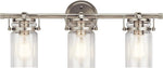 Load image into Gallery viewer, Kichler Brinley 24" Vanity Light in Brushed Nickel, 3-Light Farmhouse Bathroom Vanity Light with Clear Glass, (24" W x 10" H), 45689NI
