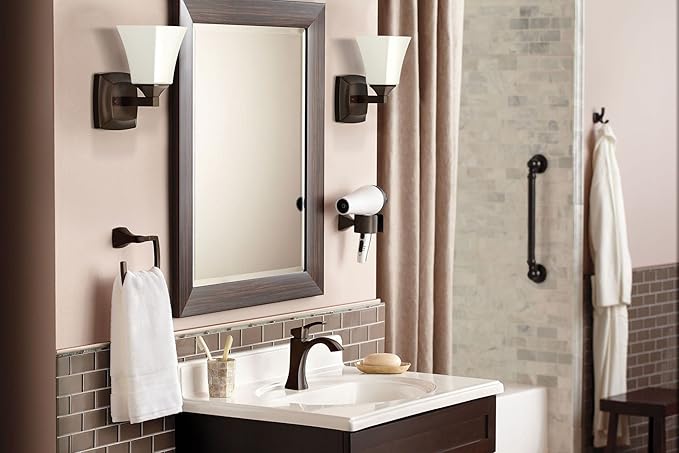 Moen YB5186ORB Voss Collection Bathroom Hand Towel Ring, Oil-Rubbed Bronze