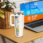 Load image into Gallery viewer, Sursip 40 oz Tumbler with Handle and Flip Straw, 100% Leakproof Lid Insulated Cup Stainless Steel Water Bottle for Cold Drinks Travel Mug, BPA-Free, Dishwasher Safe