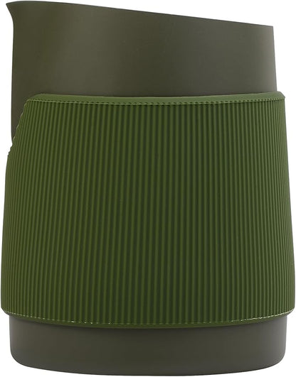 Normcore Handleless Milk Frothing Jug, Milk Pitcher 15.2 oz, Milk Frother Steamer Cup Stainless Steel Espresso Cup, Round Spout, Green, 450 ml