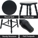 Load image into Gallery viewer, chairus 24" Black Backless Counter Height Bar Stools Set of 4, Farmhouse Wooden Counter Stools with Round Seat &amp; Turned Legs, Rustic Vintage Colonial Short Bar Chairs for Kitchen Island