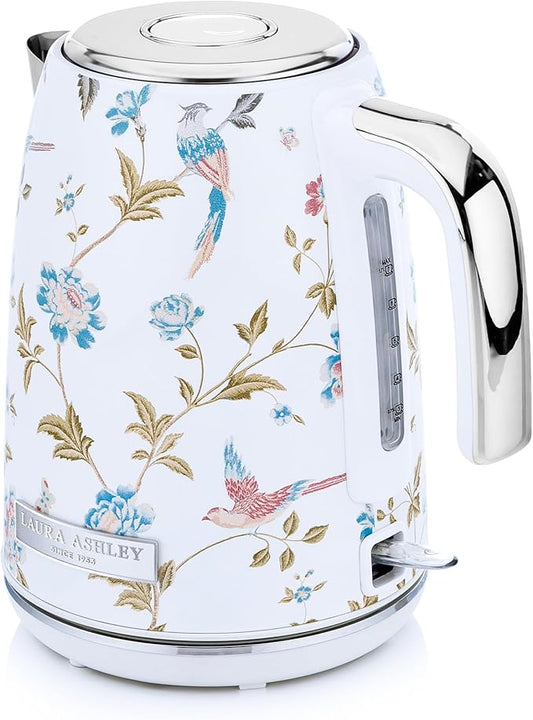 Laura Ashley Stainless Steel Electric Kettle 1.7 Liter - 1500W Rapid Boil Electric Kettles for Boiling Water - Electric Tea Kettles Automatic Shut Off - Overheat & Boil Dry Protection Jug Kettle