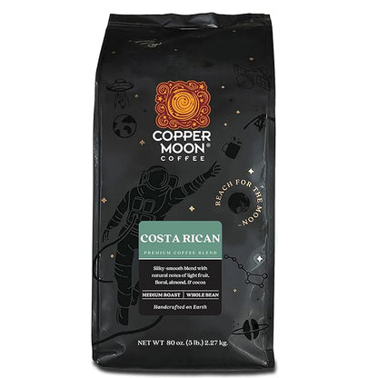 Copper Moon Whole Bean Coffee, Medium Roast, Costa Rican Blend, 5 Lb.