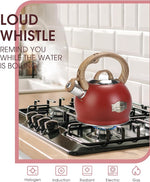 Load image into Gallery viewer, Tea Kettle for Stovetop, 2.1 Quart Loud Whistle Stovetop Teapots,Food Grade Stainless Steel Tea kettles for Stove Top with Anti-hot Ergonomic Handle,Suitable for All Heat Sources