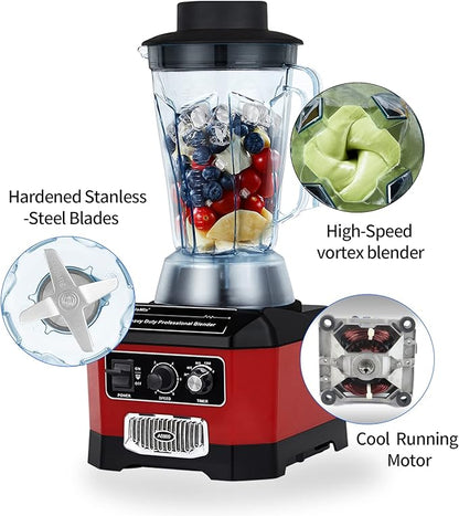 BioloMix Heavy Duty Commercial Blender, 2200W 60Oz Professional Kitchen Blender Smoothies, Shakes, Ice and Frozen Fruit, Optional Dry Grains Container