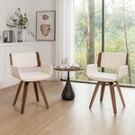 Load image into Gallery viewer, LUNLING Swivel Accent Faux Leather Dining Chairs Set of 2 Mid Century Modern Chairs with Wooden Legs/Armrest/Upholstered Seat/Adjustable Foots for Kitchen Dining Room Desk Chairs Green PU