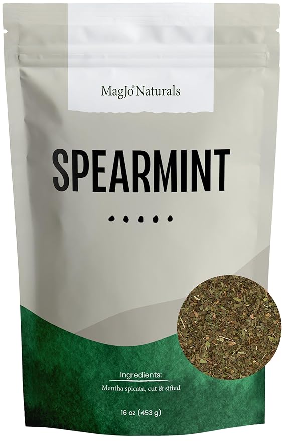 MagJo Spearmint Loose Leaf Tea 1 Pound Dried Herb