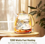 Load image into Gallery viewer, Hazel Quinn Retro Electric Kettle - 1.7 Liters / 57.5 Ounces Tea Kettle with Thermometer, All Stainless Steel, 1200 Watts Fast Boiling, BPA-free, Cordless, Automatic Shut Off - Garden Scenery