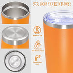 Load image into Gallery viewer, 20oz Tumbler Bulk Stainless Steel Tumbler Cup with Lid Vacuum Insulated Double Wall Travel Mug, Durable Powder Coated Travel Coffee Tumbler Mug for Hot &amp; Cold Drinks, Orange,8 Pack