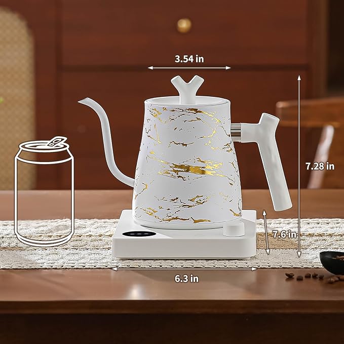 Water Kettle Electric Gooseneck Kettle with 50pcs Coffee Filter,±1℉ Temperature Control, Stainless Steel, Matte Material,Fast Heating, Ideal for Precise Pour-Over Coffee and Tea