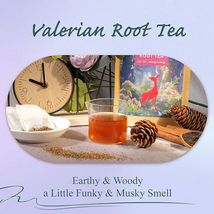 WT WEETEE Valerian Root Tea Bags, Made with Pure Valerian Root (Valeriana), 50 Count Earthy/Woody Herbal Tea Bags, Naturally Caffeine-free