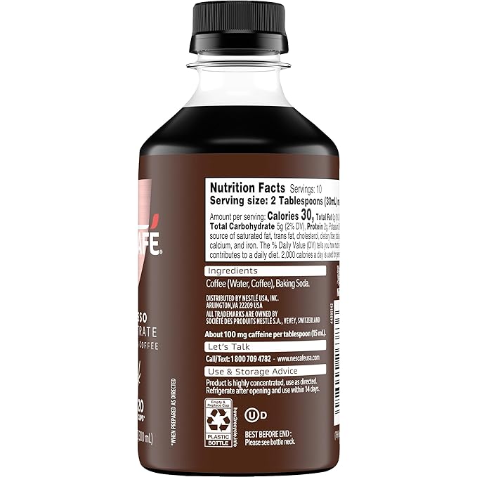 NESCAFÉ Espresso Concentrate Black, Instant Espresso Coffee Concentrate, Cold Brew Style, Iced Coffee Style Drinks, 10 fl oz